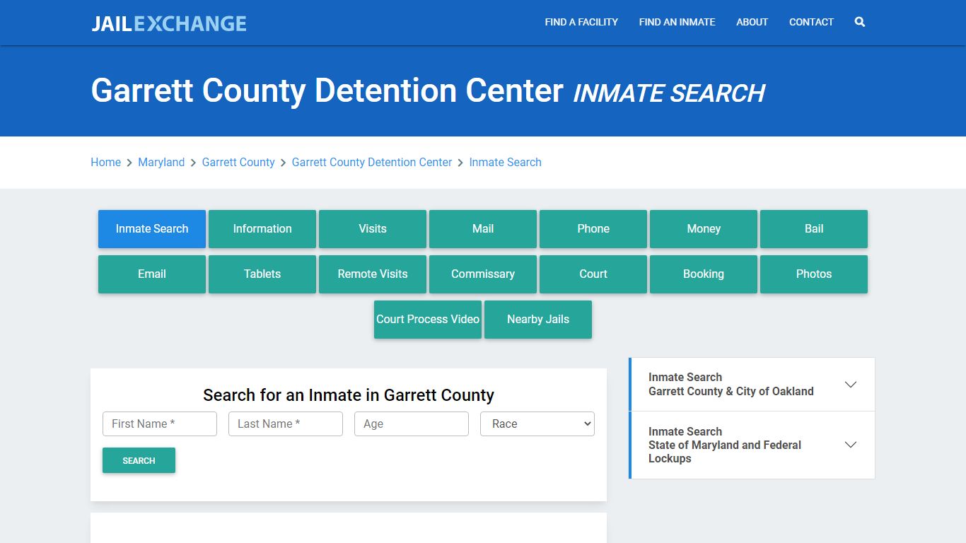 Garrett County Detention Center Inmate Search - Jail Exchange